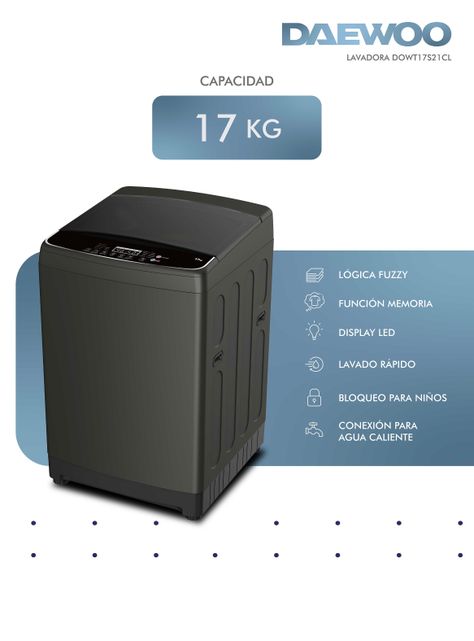 Lavadora Carga Superior 17 Kg DWT17S21CL-2