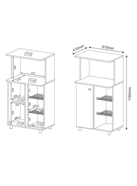 Mueble Microondas 1 Puerta-1
