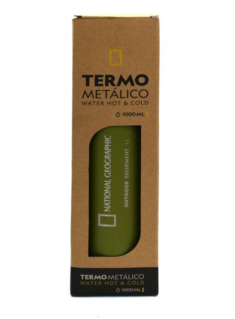 Termo Bala Metálico 1 Litro Verde-3