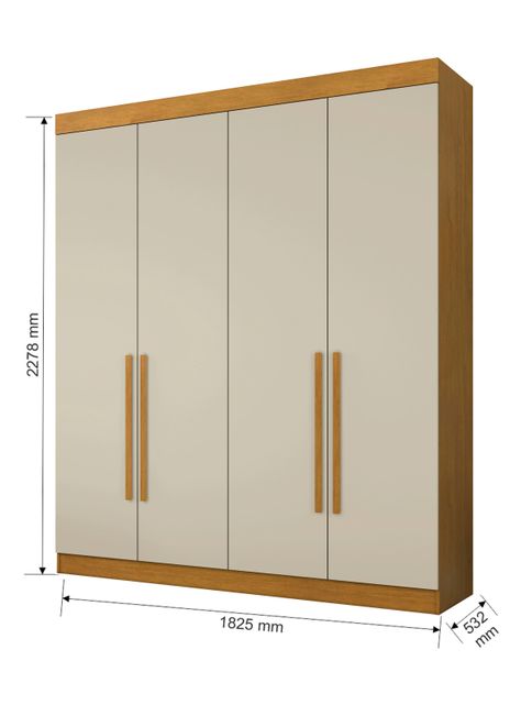 Closet 4 Puertas Itagua Almendra-1