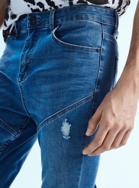Jeans Tapered Cortes Roturas-2