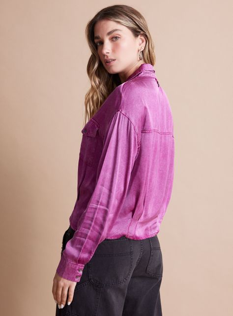 Blusa Efecto Satinado Y Proceso De Color-1