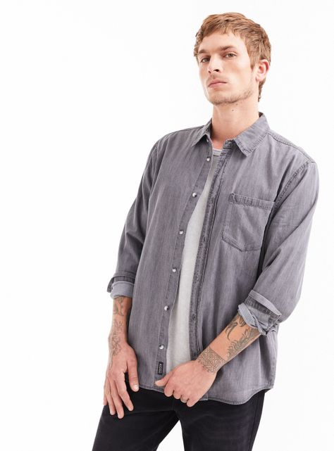 Camisa Tela Denim Casual-0