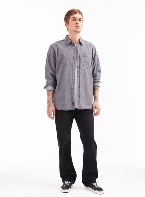 Camisa Tela Denim Casual-4