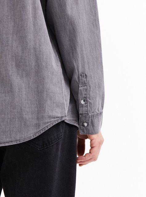 Camisa Tela Denim Casual-3