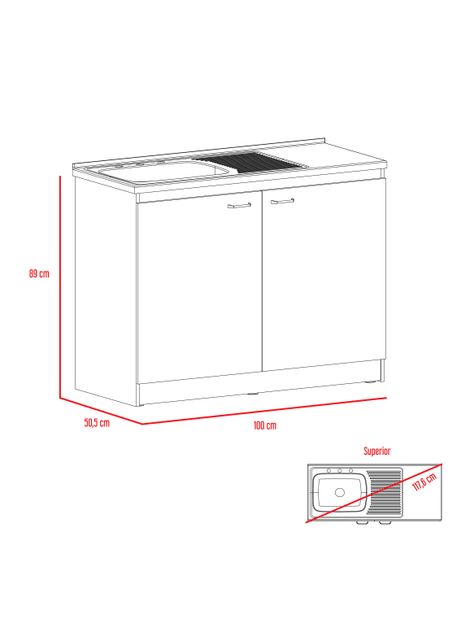 Mueble de Cocina Inferior Napoles 100 cm-1