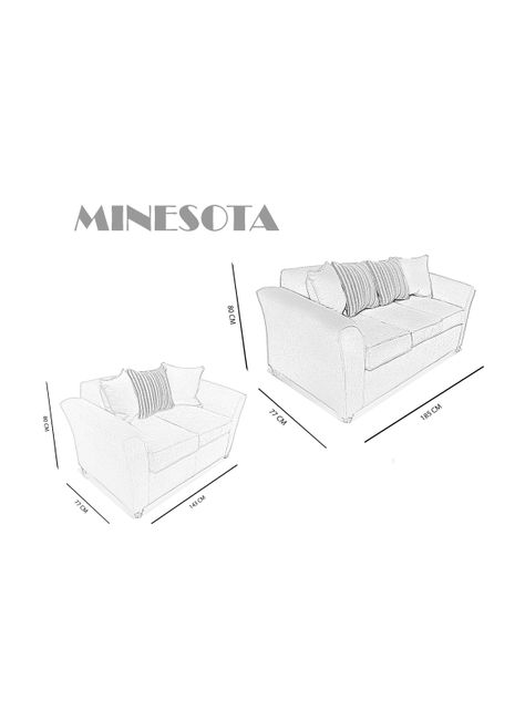 Juego Living  Minesota Sofá 3C + Sofá 2C-1