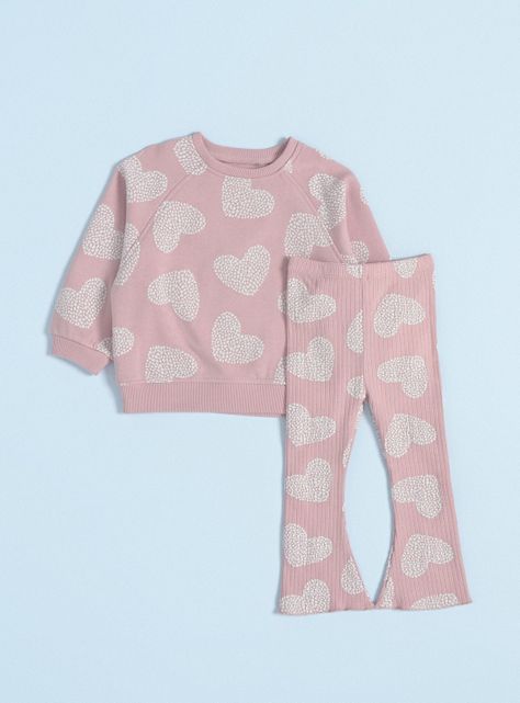 Conjunto Estampado Corazón Calzas Rib-0