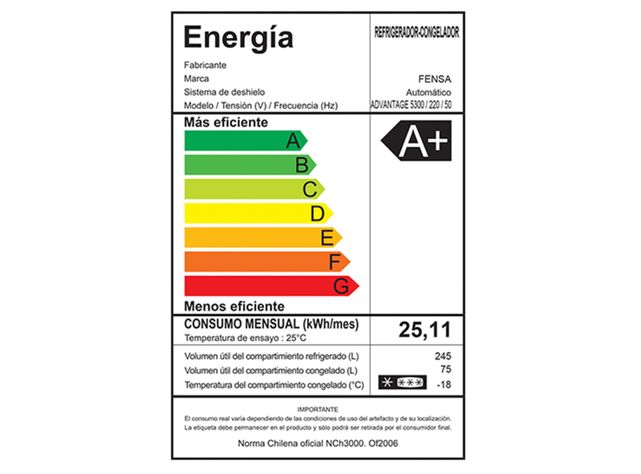 Refrigerador Fensa No Frost 320 Litros Advantage 5300-5