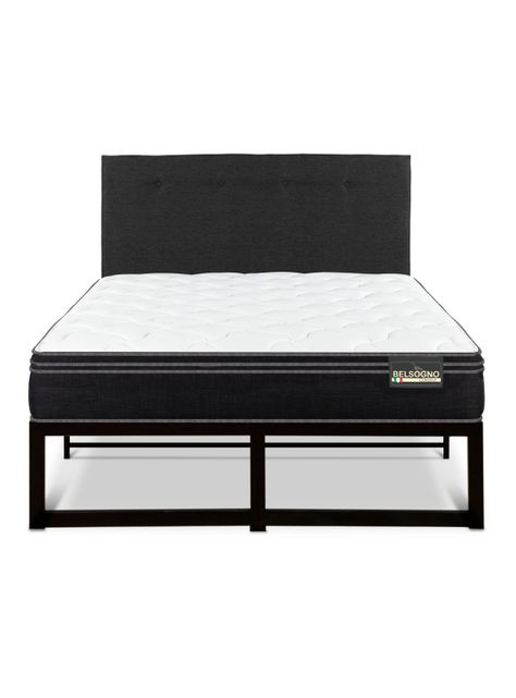 Cama Iron Smart Premium 2 Plazas + Respaldo Black-2