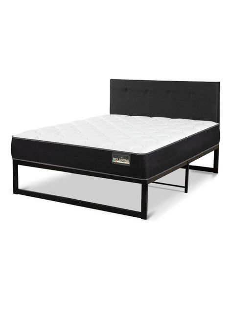 Cama Iron Smart Belsogno Plus 1.5 Plazas + Respaldo Black-0