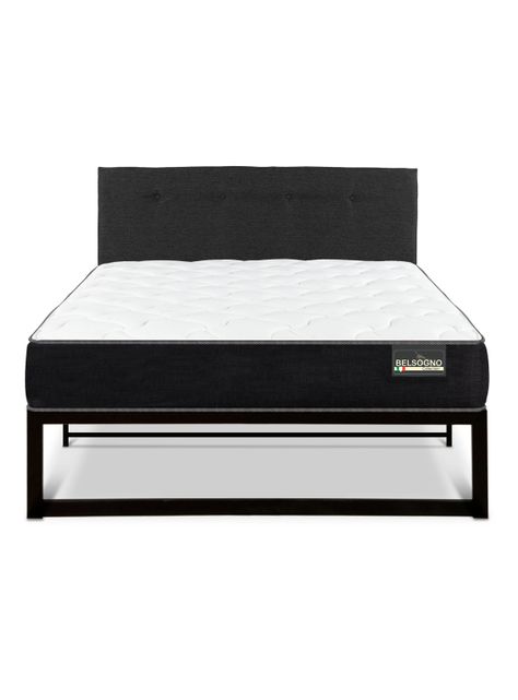Cama Iron Smart Belsogno Plus 1.5 Plazas + Respaldo Black-2