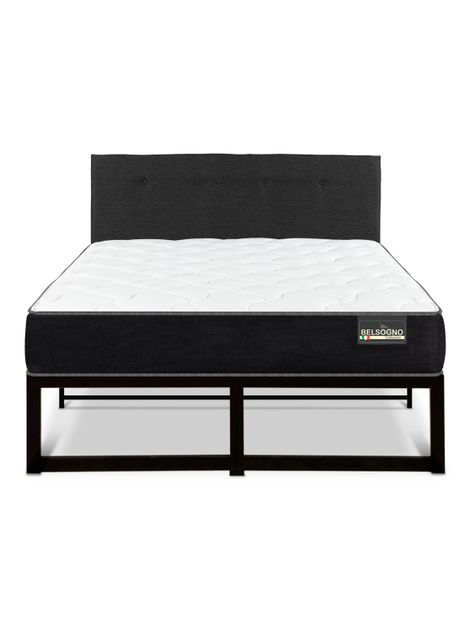 Cama Iron Smart Belsogno Plus 2 Plazas + Respaldo Black-2