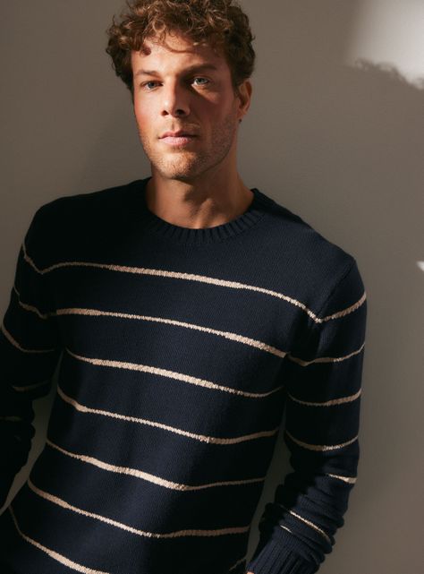 Sweater R-Neck Rayado Manga Larga-2