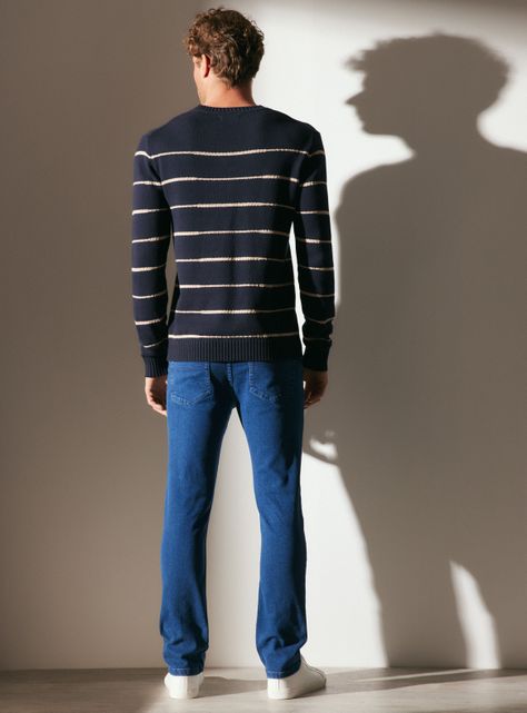 Sweater R-Neck Rayado Manga Larga-5