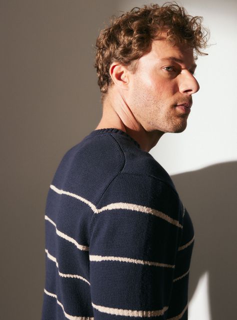 Sweater R-Neck Rayado Manga Larga-3