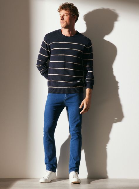 Sweater R-Neck Rayado Manga Larga-4