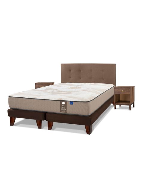 Cama Europea Dual Sensity King Flex + Respaldo + Velador-0