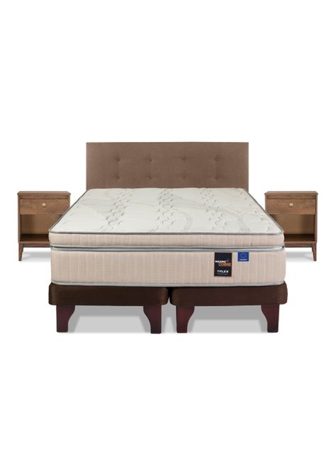Cama Europea Maximo Cobre King Flex + Respaldo + Velador-1