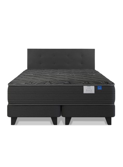 Cama Europea Black king (180x200) Flex + Respaldo Royal-1
