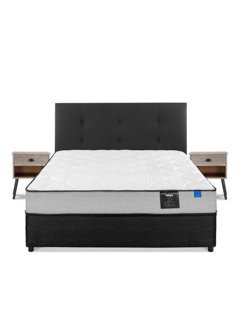 Cama Americana Star 2 Plazas BD Flex + Respaldo + Velador-1