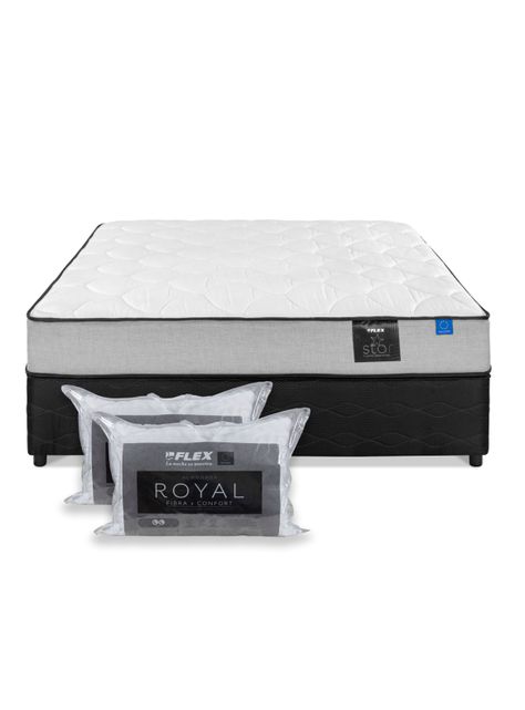 Cama Americana Star 2 Plazas BD Flex + Set de Almohadas-1