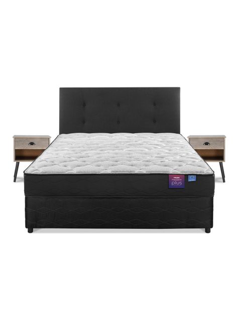 Cama Americana Therapdic Plus 2 Plazas BD +Respaldo+Velador-1