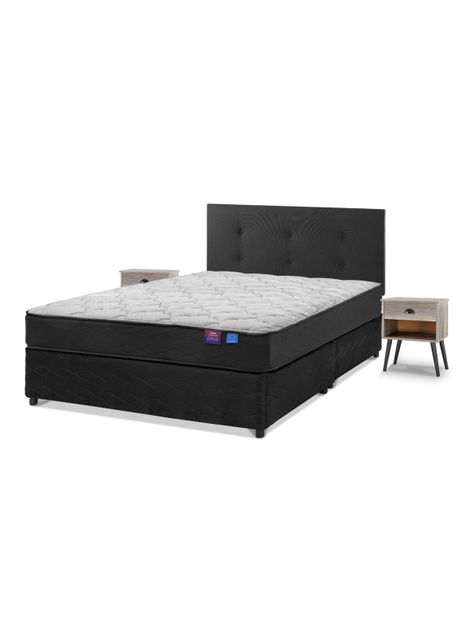 Cama Americana Therapdic Plus 2 Plazas BD +Respaldo+Velador-0