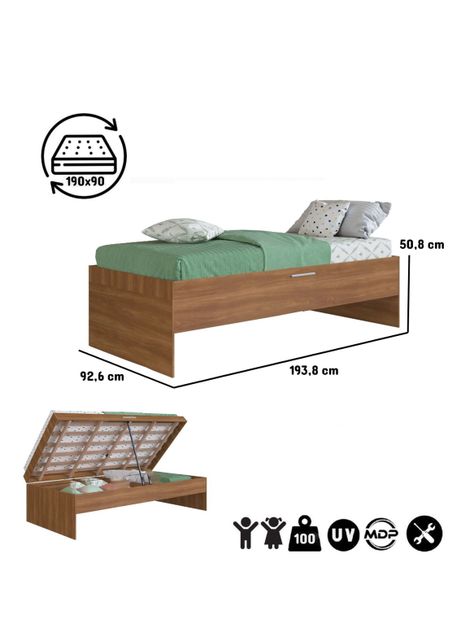 Cama Baúl Israel Nogal 1 Plaza-1