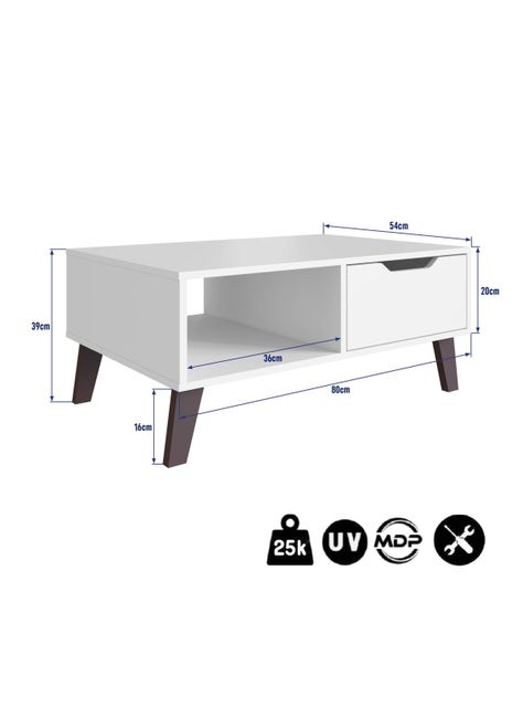 Mesa de Centro Blanco Rimini Cajón-1