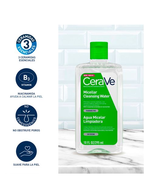 Agua Cerave Micelar Limpiadora Sin Perfume 295 ml-3