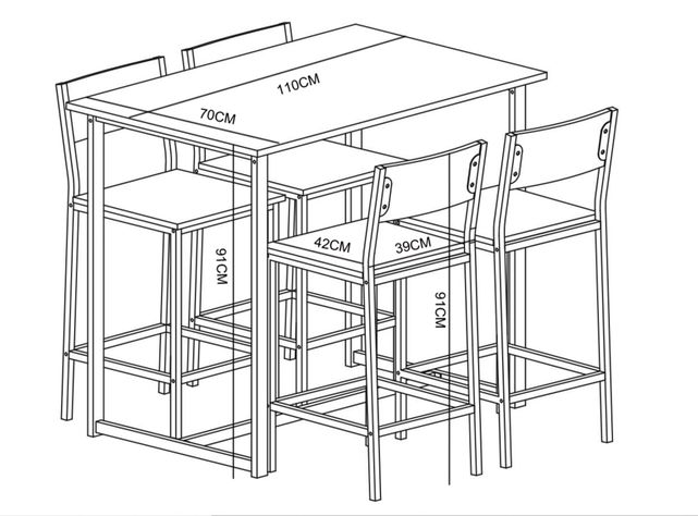 Juego Idetex de Comedor Soho + 4 Sillas Idetex-1