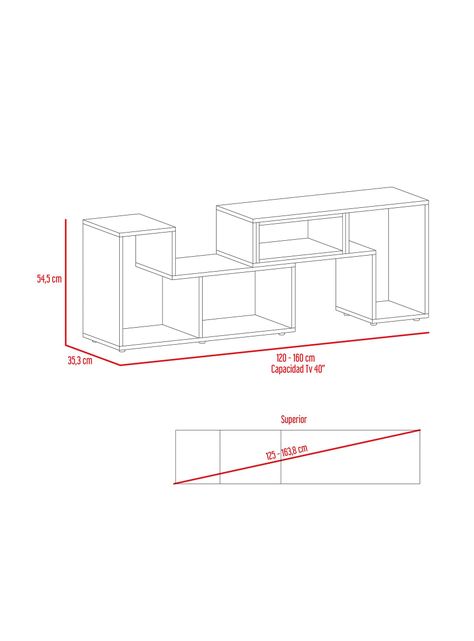 Rack TV 40" Extensible Beijing TuHome-2