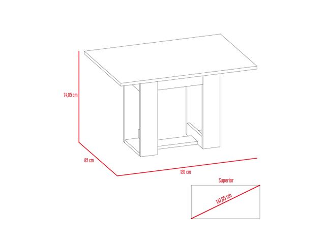 Mesa de Comedor Volterra Rectangular TuHome-4