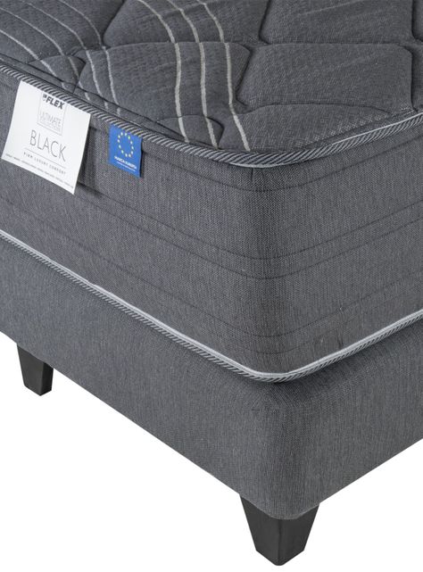 Cama Europea Black Súper King + Respaldo con Velador Rover-2