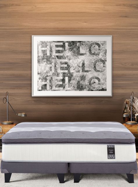 Cama Europea Titanium 2 Plazas + Respaldo con Velador-5