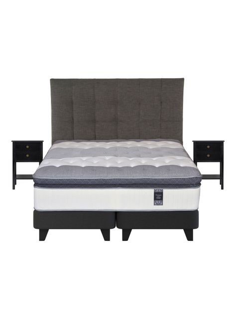 Cama Europea Titanium King + Respaldo con Velador-0