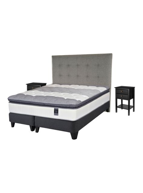 Cama Europea Titanium King + Respaldo Velador-1