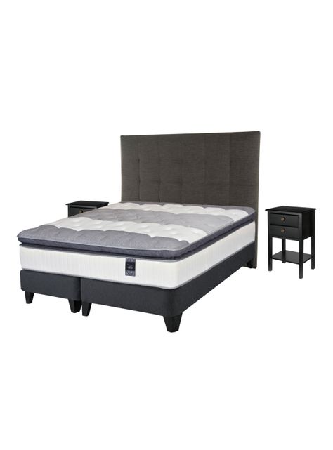 Cama Europea Titanium Súper King + Respaldo con Velador-1