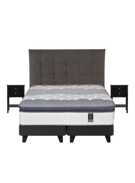 Cama Europea Titanium Súper King + Respaldo con Velador-0