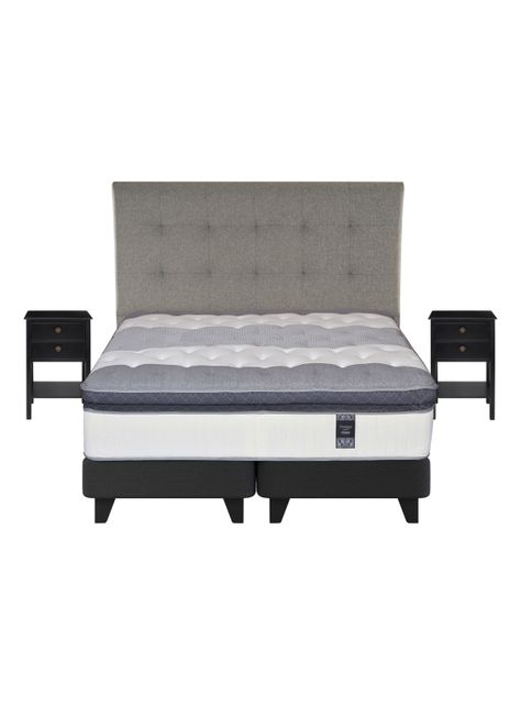 Cama Europea Titanium New Súper King + Respaldo con Velador-0