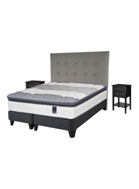 Cama Europea Titanium New Súper King + Respaldo con Velador-1