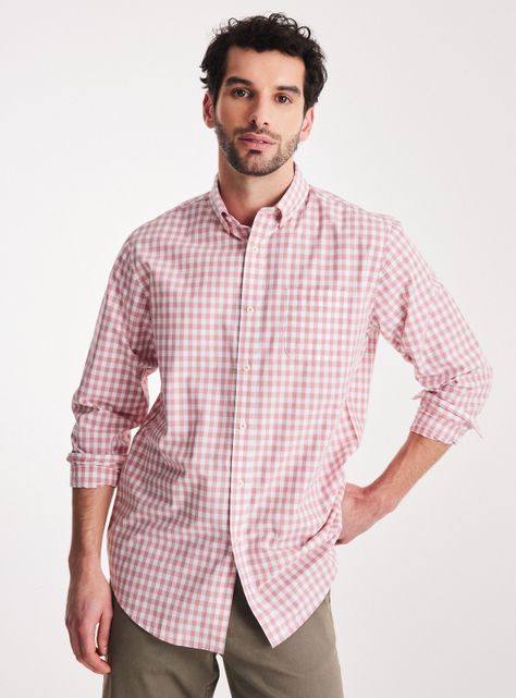 Camisa de Vestir Algodón Poliester-0