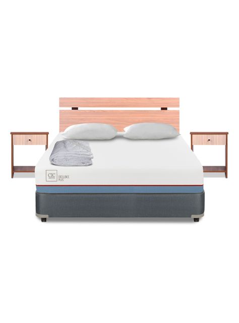 Box Americano Full Excellence + Set Muebles Olmo + Almohada + Plumón-2