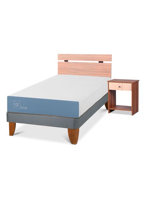 Cama Europea Excellence 1.5 Plazas + Set Muebles Olmo-0