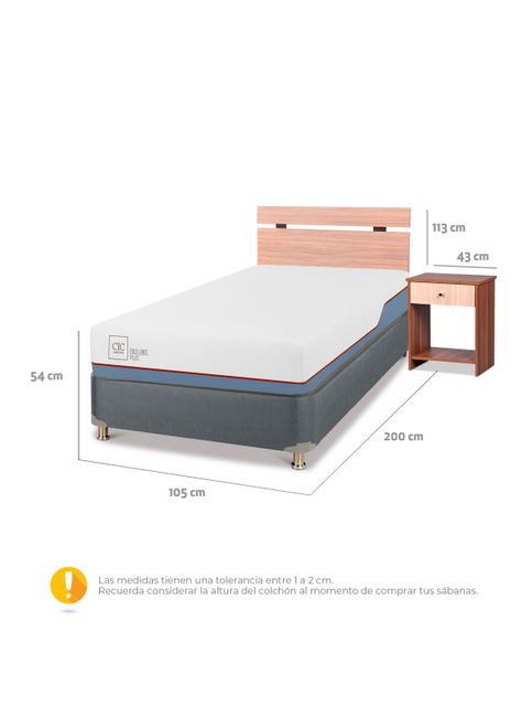 Box Americano 1.5 Plazas Excellence Plus + Set Muebles Olmo-1