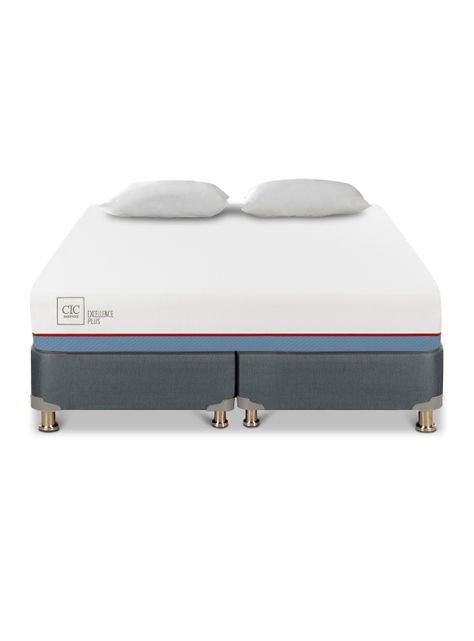 Box Amerciano 2 Plazas Base Dividida Excellence Plus + Almohada-2