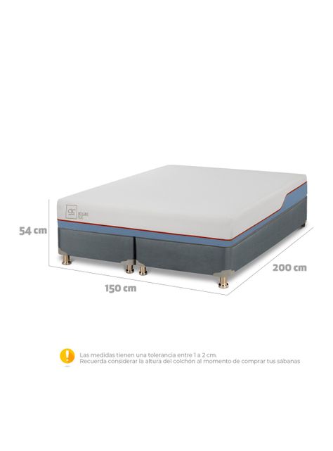 Box Amerciano 2 Plazas Base Dividida Excellence Plus + Almohada-1
