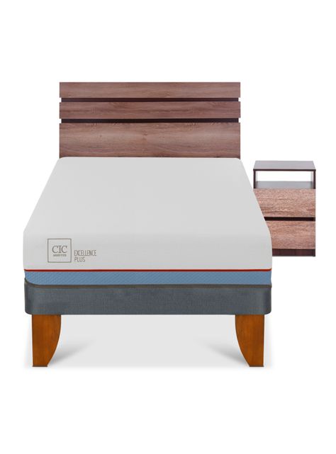 Cama Europea Excellence Plus 1.5 Plazas + Set Muebles Ares-2