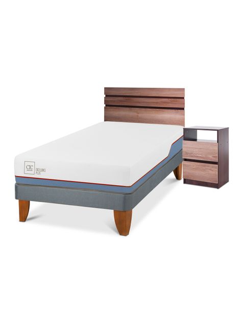 Cama Europea Excellence Plus 1.5 Plazas + Set Muebles Ares-0